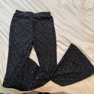 Princess Polly Black Flare Pants with White Dots